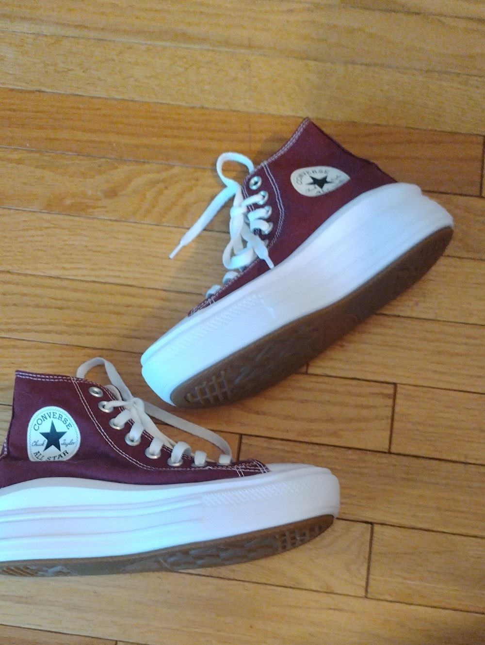 Converse Burgundy High-Top Platform Sneakers